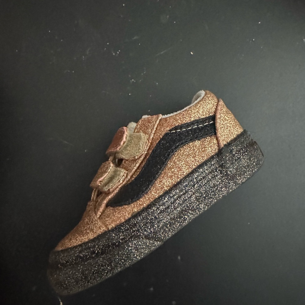Vans Kids Shoes in Glittery Gold and Black
